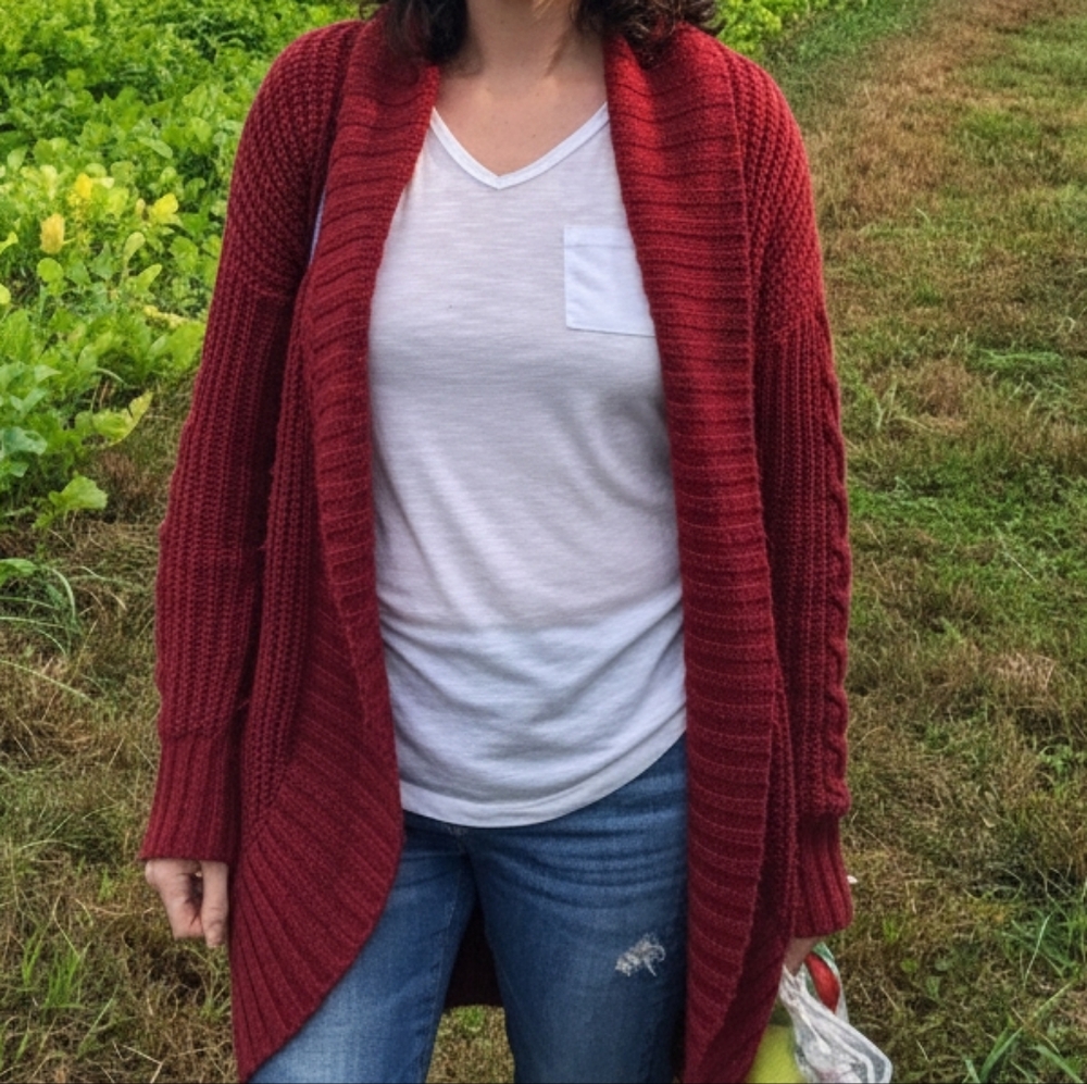 Mossimo Supply Co. Long Burgundy Cardigan
